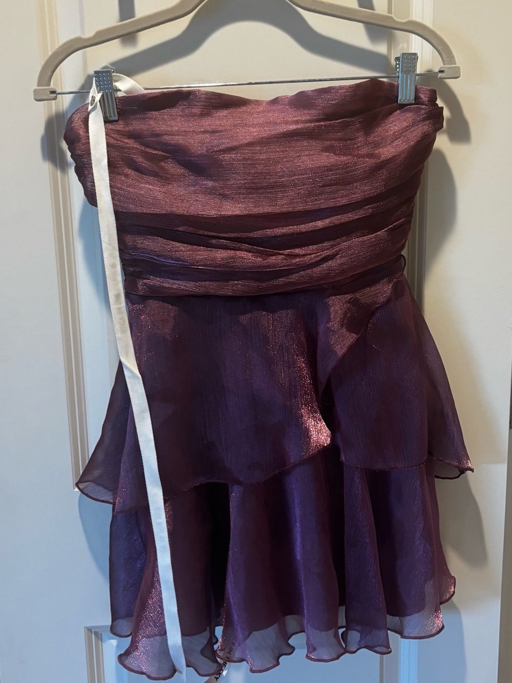 Brand New Lucy in the Sky Strapless Shimmery Plum Party Dress